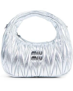 Miu Miu Wander Matelassé Hobo Mini Bag - White