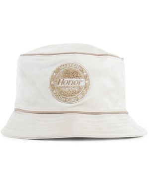Honor The Gift Faux Suede Bomber Bucket Hat - White