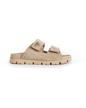 Prada Suede Band Sandals - Natural