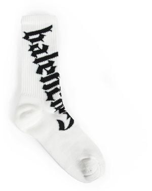 Balenciaga Blackletter Socks - White