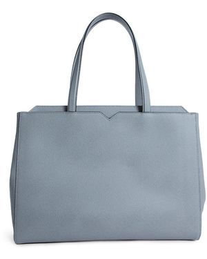 Valextra V-Line Horizontal Shopping Bag - Blue