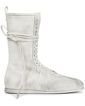 Ann Demeulemeester Fides Soft High-Top Boxing Trainers - Grey