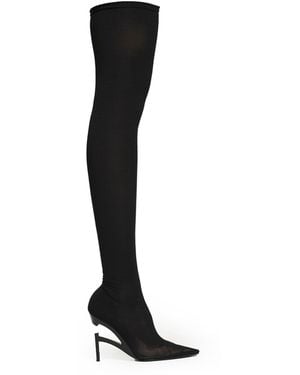 NVL-GARDE Broken Heel Sculpting Knee High Boots - Black