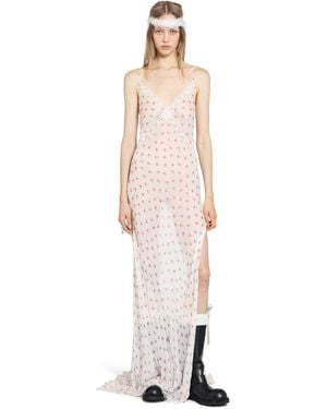 Ann Demeulemeester Lala X-Long Bias Dress - White
