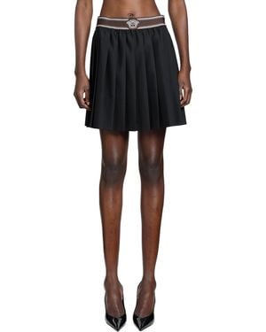 Versace Pleated Wool-Mohair Mini Skirt - Black