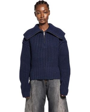 Acne Studios Wool Half-Zip Jumper - Blue