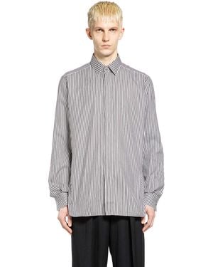 Tom Ford Silk Cotton Striped Classic Shirt - Gray
