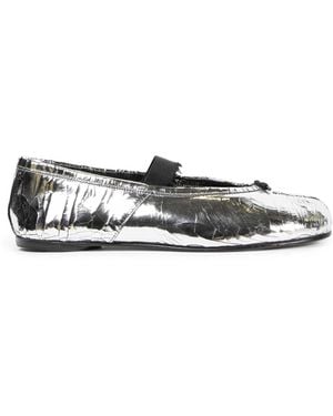 Maison Margiela Tabi Cracked Leather Ballerinas - White