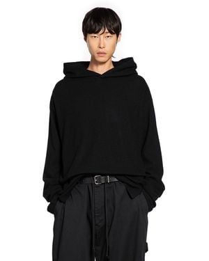 Yohji Yamamoto Hooded Long Sleeve Top - Black