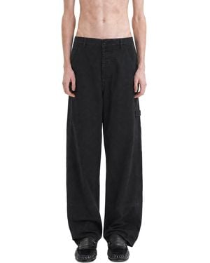 Marni Cotton Loose Workwear Pants - Black
