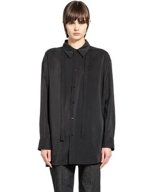 Lemaire Long Shirt With Tie - Black