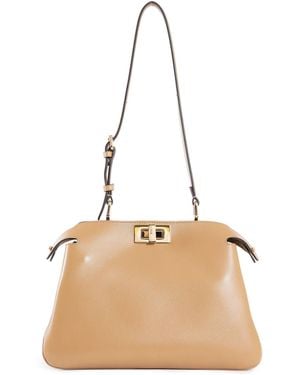 Fendi Peekaboo Soft Small Bag - Natural