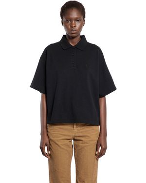 Saint Laurent Maglietta Polo Cassandre - Black