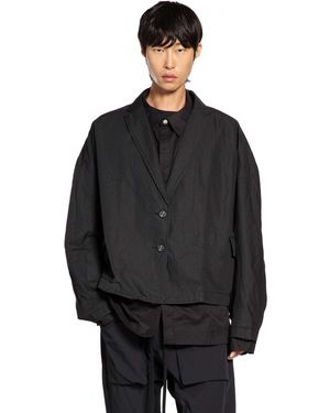 Thom Krom Lurex Canvas Cropped Blazer - Black