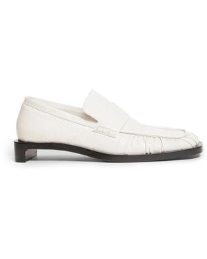 フラットシューズ Jil Sander White Leather Buckle Detail Loafers Jil Sander White Leather Buckle Detail Loafers | ModeSens