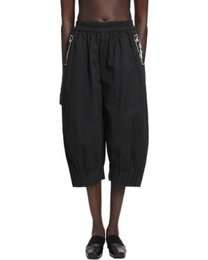 Renli Su Cropped Barrell Trousers - Black