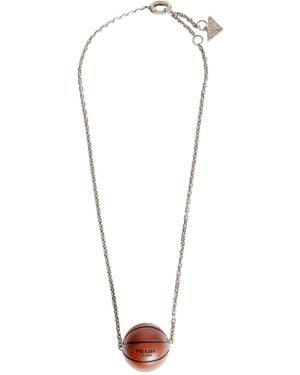 Prada Basketball Necklace - White