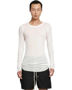 Rick Owens Tower Rib Ls T - White