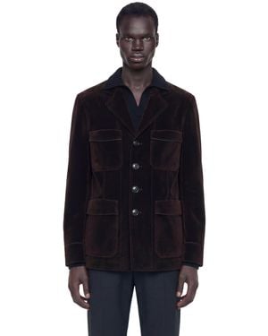 Tom Ford Washed Flocked Tricotine Jacket - Blue