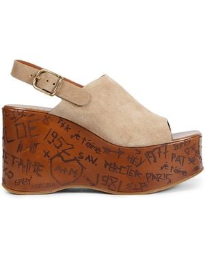 Chloé Wedge Sandals "Maxime" - Brown