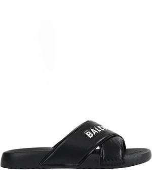 Balenciaga Sporty Pool Slides - Black