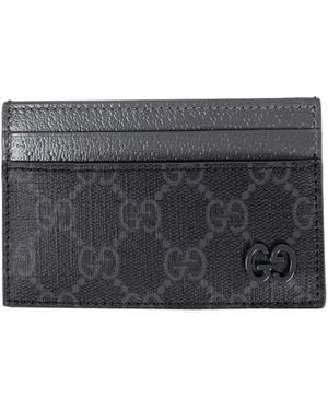 Gucci Two-Tone Gg Card Case - Gray
