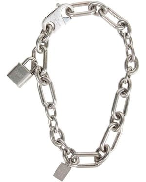 Acne Studios Padlock Chain Necklace - White