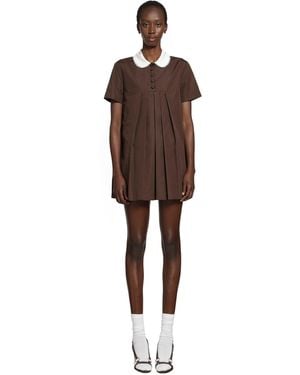 Miu Miu Poplin Dress - Brown