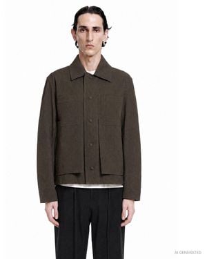 Craig Green Embroidered Linestitch Worker Jacket - Black