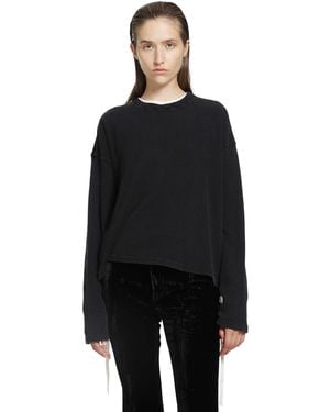 Ann Demeulemeester Nikita Printed Long Sleeve T-Shirt - Black