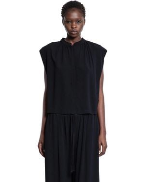 Thom Krom Sleeveless Viscose Jersey Blouse - Blue