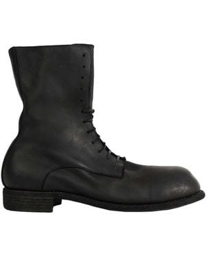 Guidi Big Daddy Leather Ankle Boots - Black