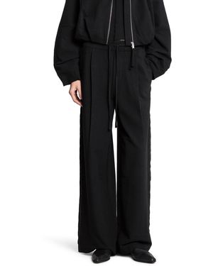 Thom Krom Pleated Wide Leg Sweatpants - Black