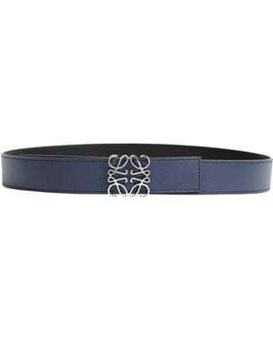Loewe Leather Reversible Anagram Belt - Blue