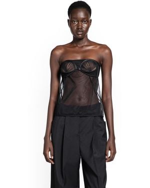 Nensi Dojaka Upside Down Pleated Bra Top - Black