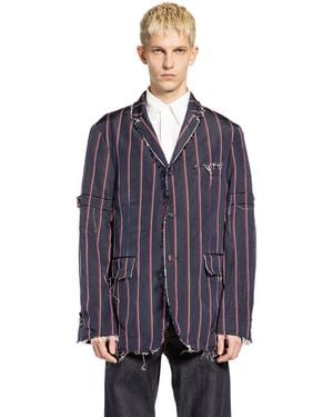 Thom Browne Stripe Mogador Blazer - Blue