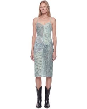 Acne Studios Lace Midi Slip Dress - Blue