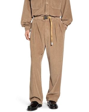 White Sand Corduroy Drawstring Pants - Natural