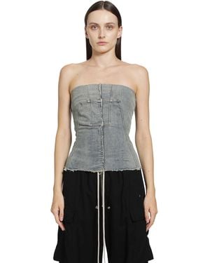 Rick Owens Tower Splintered Bustier Top - Gray