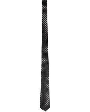 Tom Ford Embroidered Polka-Dot Silk Jacquard Tie - Black