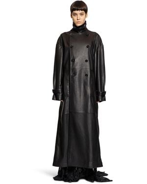 Ann Demeulemeester Ansa Double Breasted Trench Coat - Black