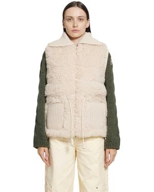 Moncler Wool & Cashmere Blend Down Vest - Natural