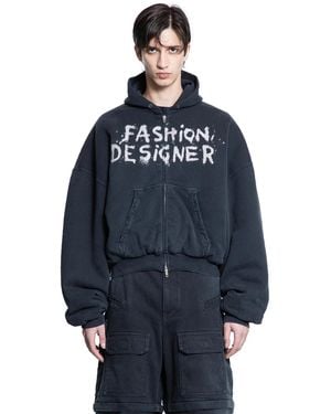 Balenciaga Key Crest Molleton Archetype Zip-Up Hoodie in