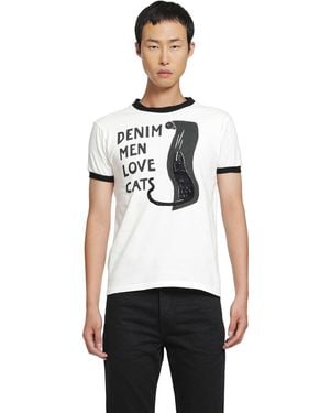 Kapital Denim Love Cats Ringer T - White