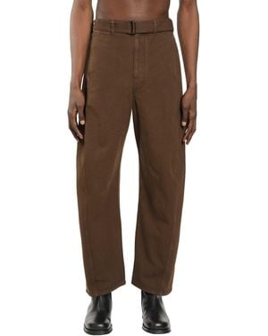Lemaire Twisted Belted Trousers - Brown