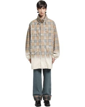 Burberry Gradient Check Cotton Gabardine Parka - White