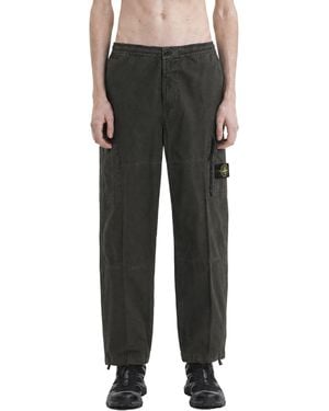 Stone Island 3100015 Cotton Ripstop Cargo Trousers - Black