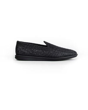 Giorgio Armani Cornely Embroidery Loafers - Black