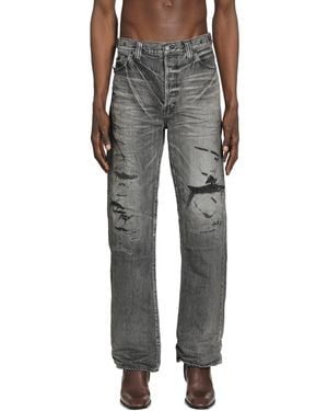 Mastercraft Union Showa Relaxed 'Kumori' Repaired Jeans - Grey