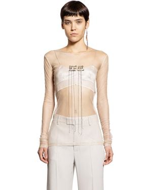Ann Demeulemeester Fiene 'Ange Divine' Tulle Long Sleeve Top - Natural